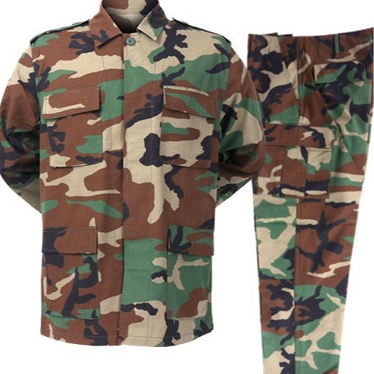 Hunting Outdoor - Setelan Taktis Kamuflase BDU 2 Potong