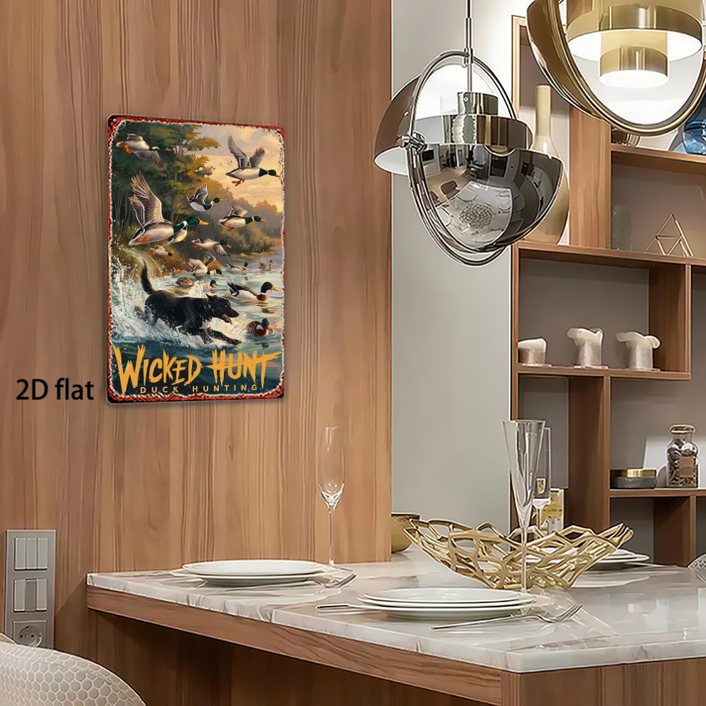 Seni Dinding Logam 2D Vintage  - Wildman Hunting & Outdoor Robertson Photos ulasan dan harga