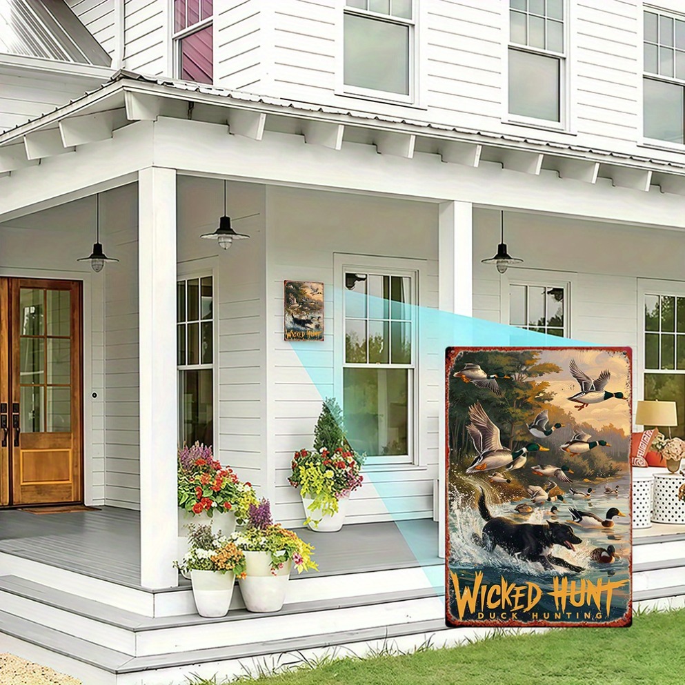 Seni Dinding Logam 2D Vintage  - Wildman Hunting & Outdoor Robertson Photos ulasan dan harga